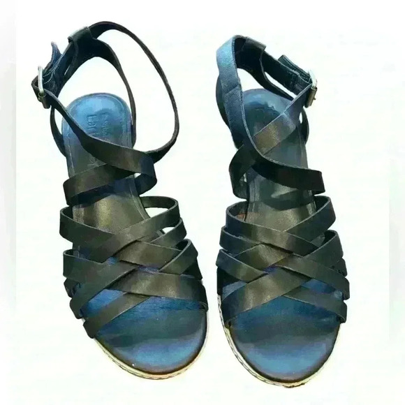 2/$30 Timberland Earthkeepers Woven Montvale Black Leather  Ankle Strap Sandals - Picture 5 of 10